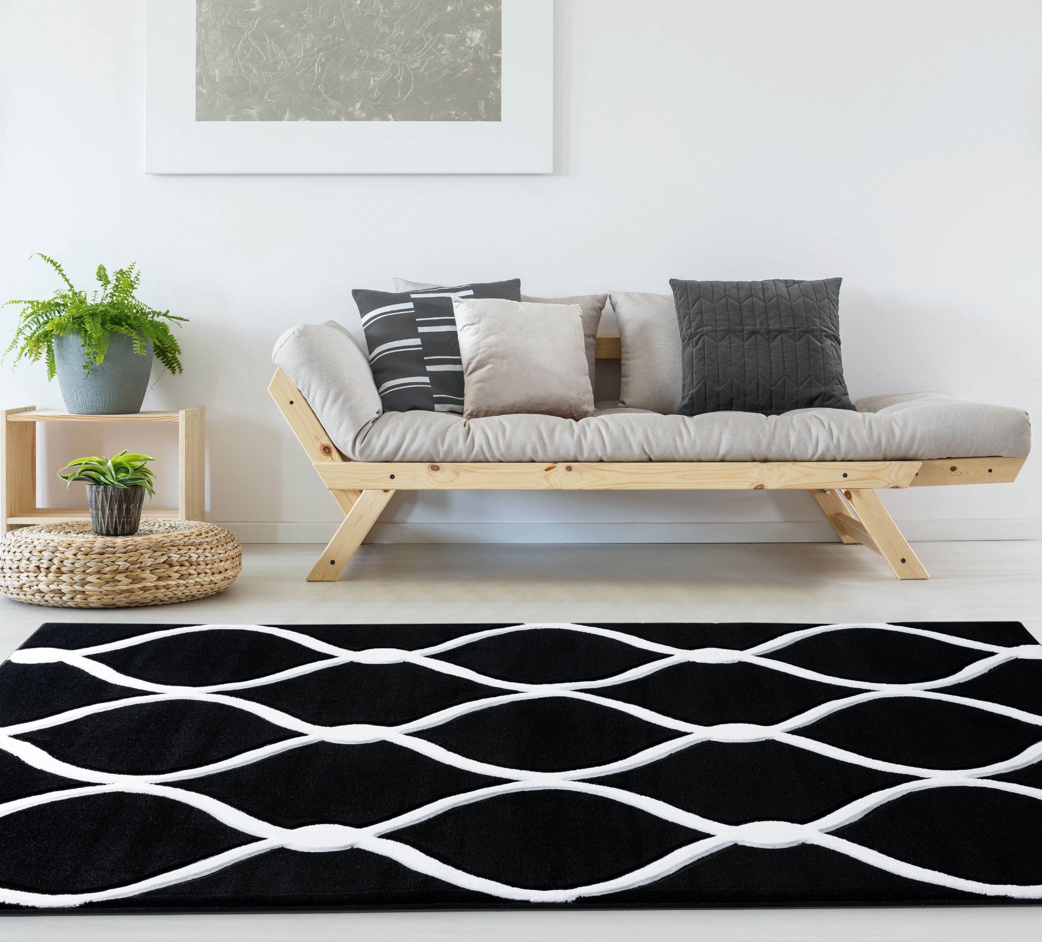 United Weavers Drachma Freya Modern Trellis Area Rug, Black, 7'10" x 10'6"