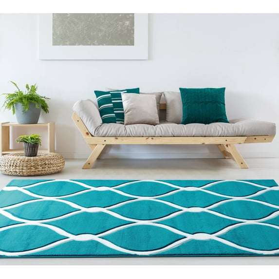 United Weavers Drachma Freya Modern Trellis Area Rug, Turquoise, 7'10" x 10'6"