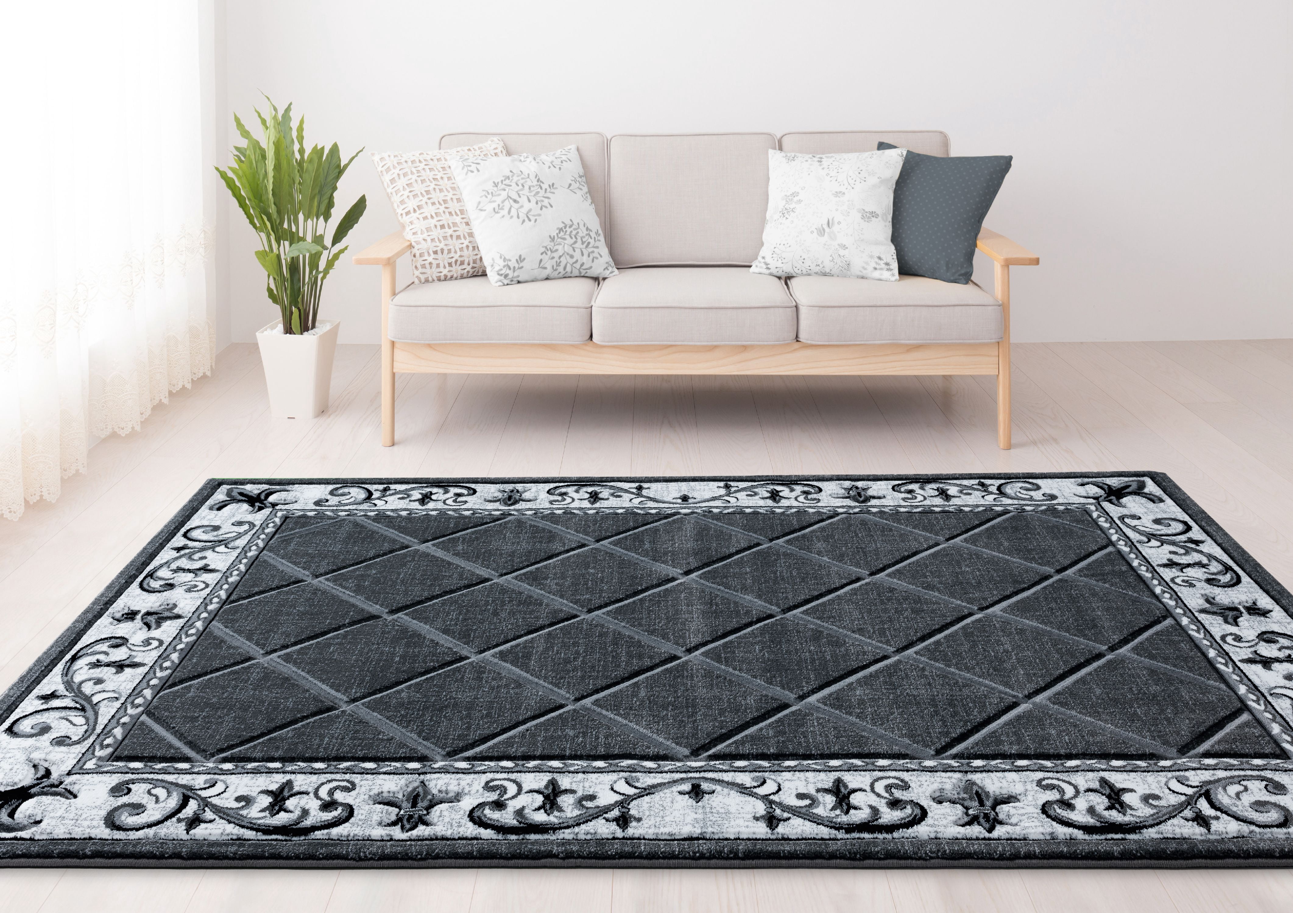 United Weavers Drachma Kengsley Transitional Border Accent Rug, Grey, 1'10" x 2'8"