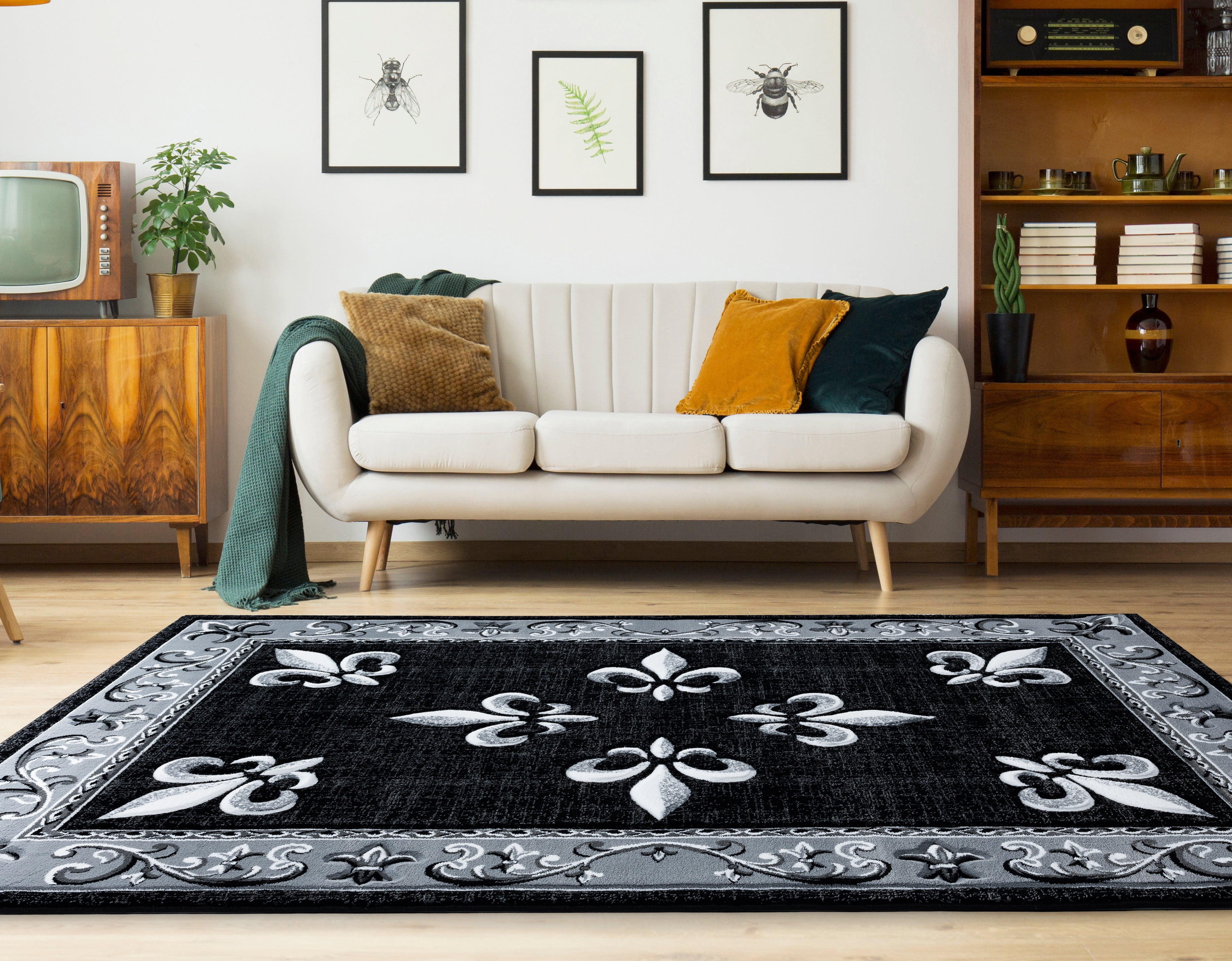 United Weavers Drachma Lafitte Transitional Border Accent Rug, Black, 2'7" x 4'2"