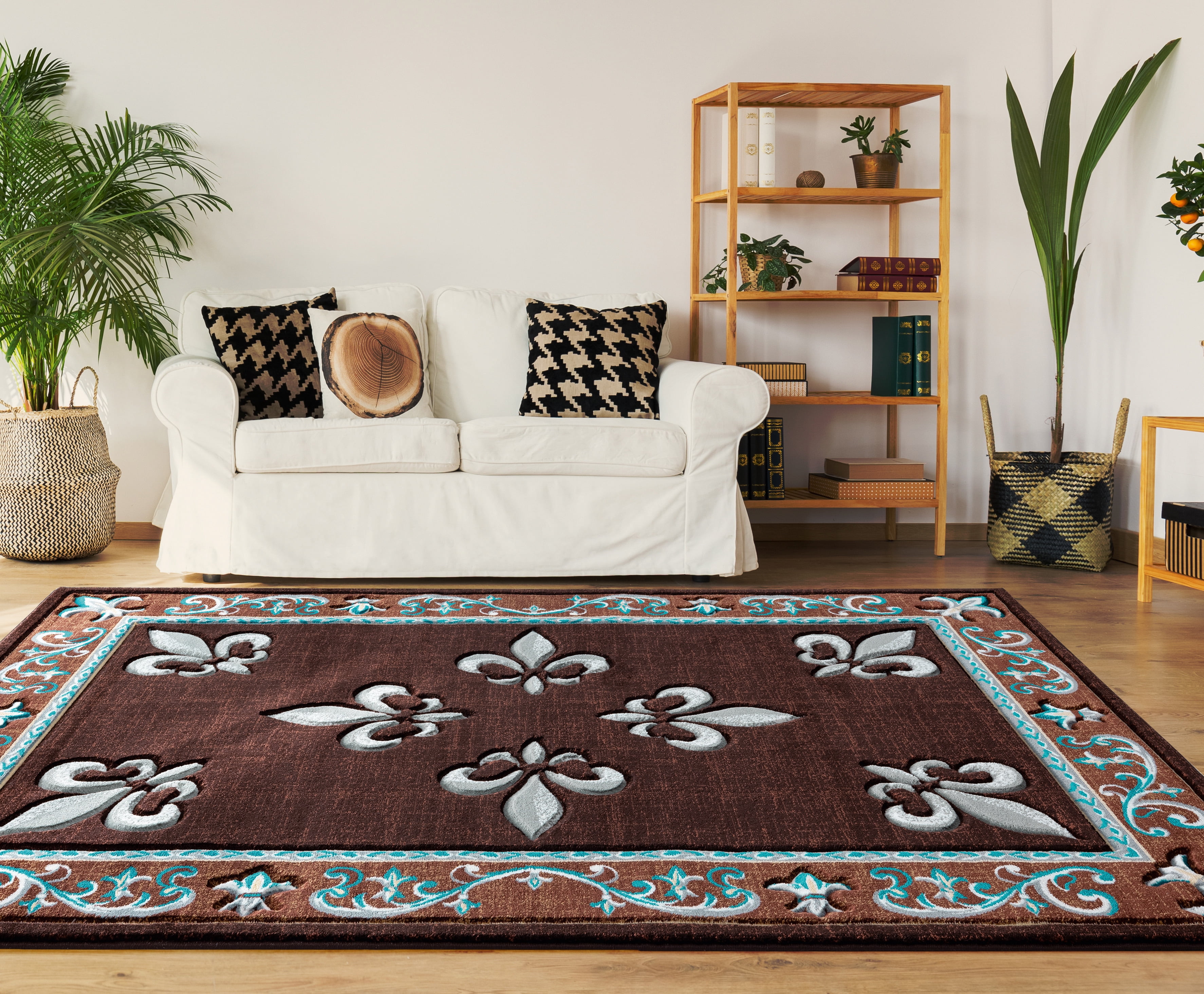 United Weavers Drachma Lafitte Transitional Border Accent Rug, Turquoise, 2'7" x 4'2"