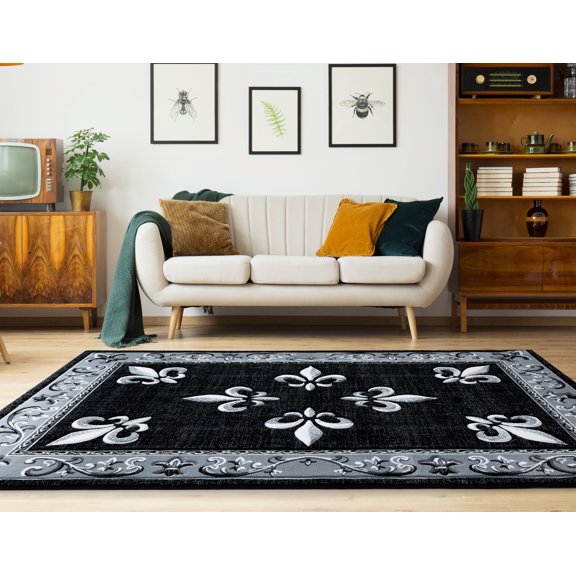 United Weavers Drachma Lafitte Transitional Border Area Rug, Black, 7'10" x 7'10"
