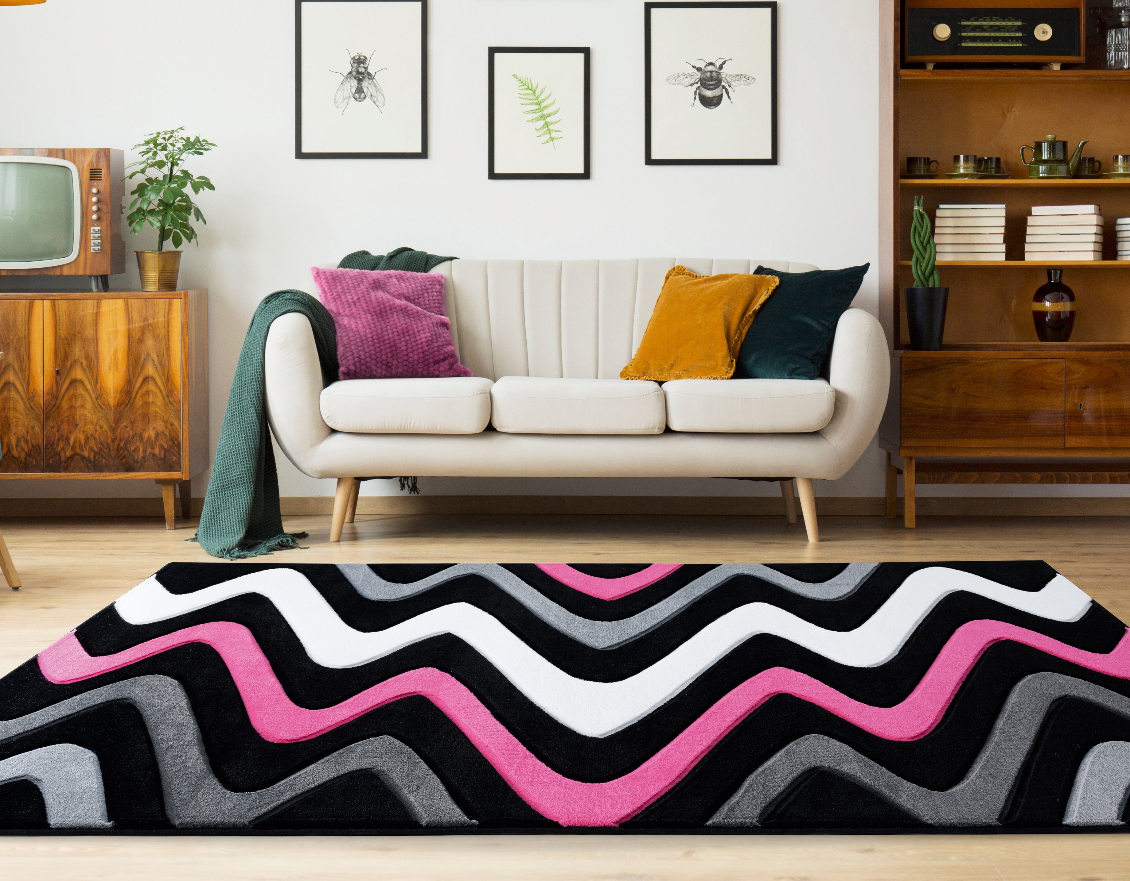 United Weavers Drachma Larissa Contemporary Abstract Area Rug, Pink, 5'3" x 7'6"