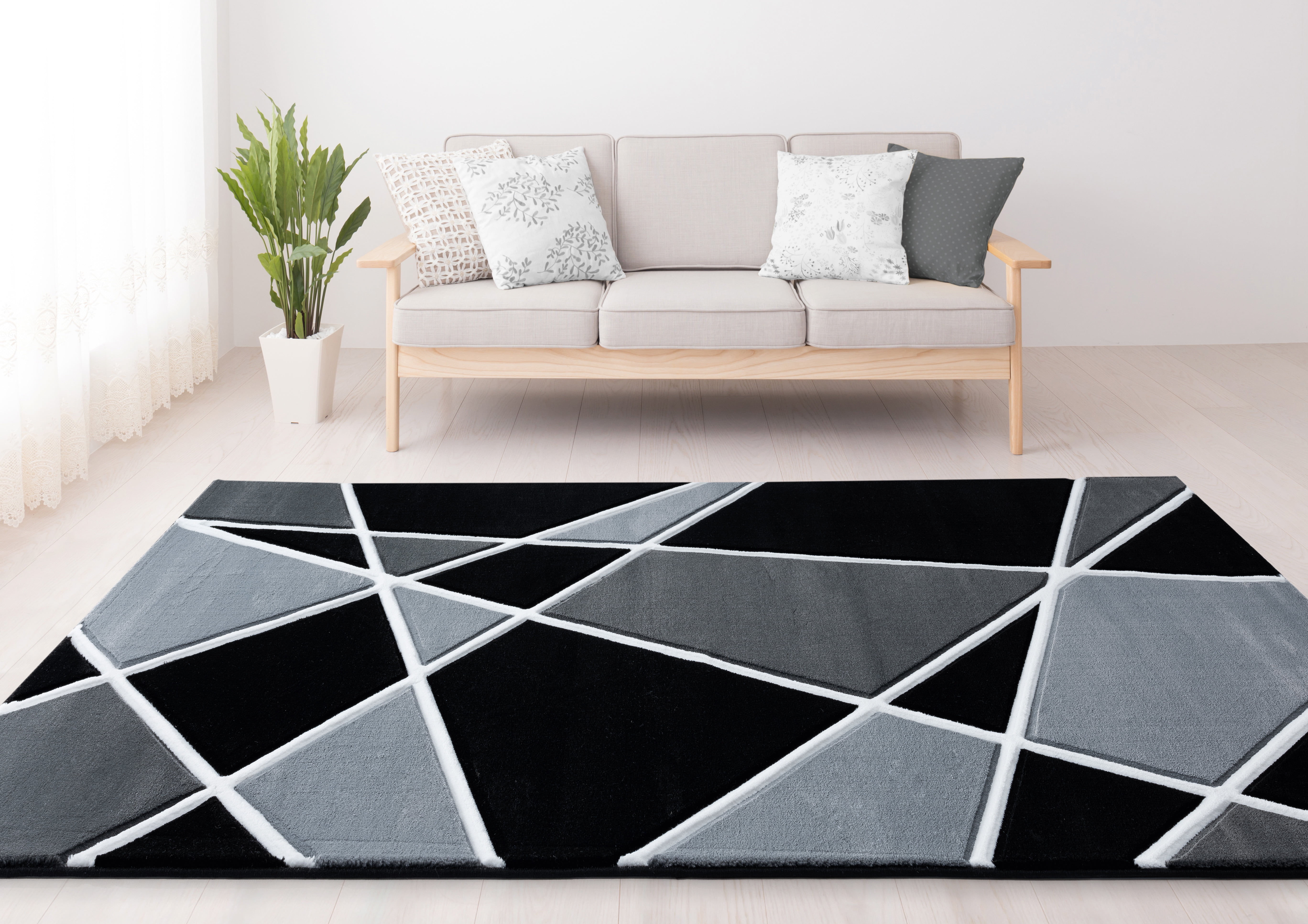 United Weavers Drachma Loyola Modern Abstract Area Rug, Grey, 5'3" x 7'6"