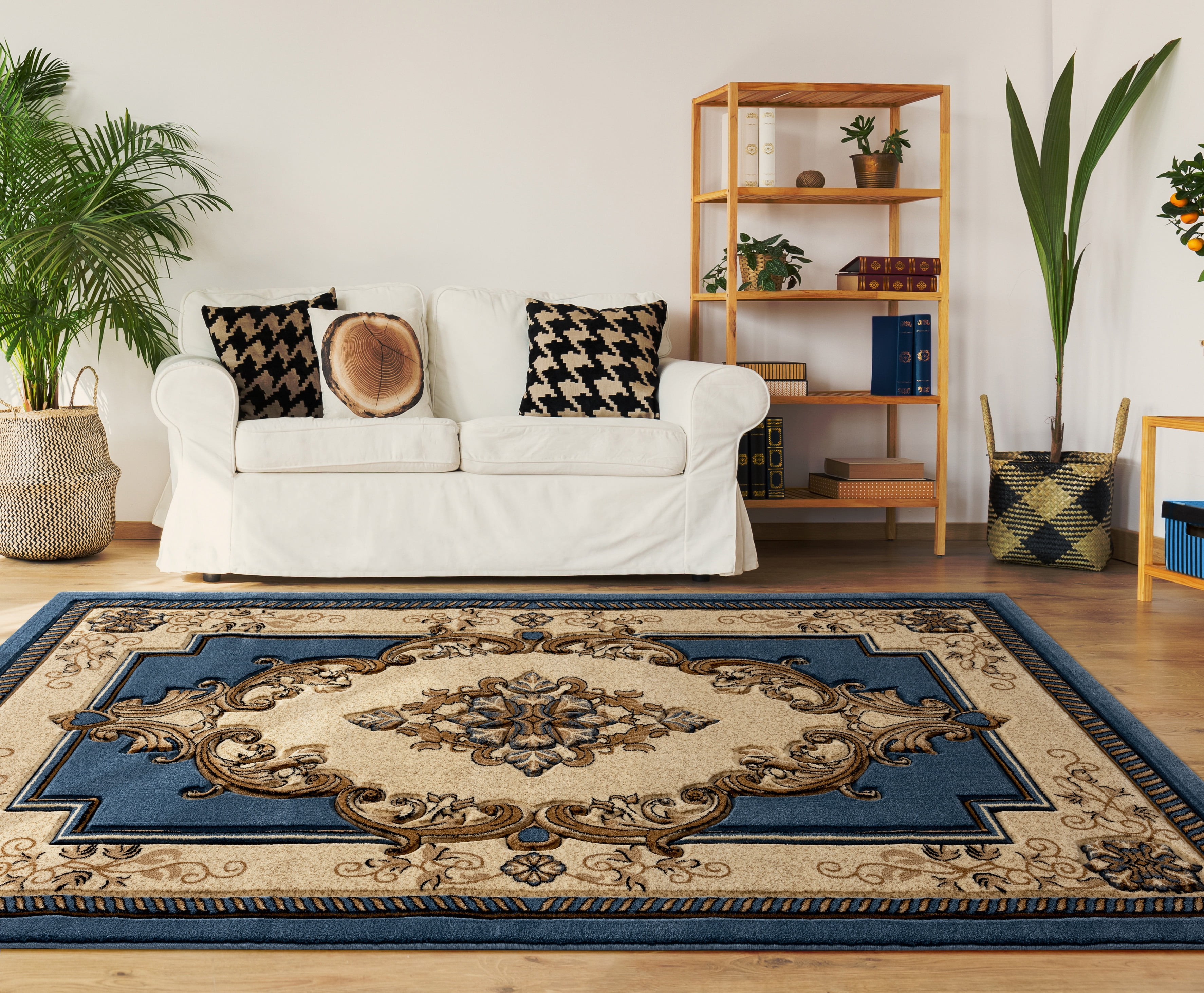 United Weavers Drachma Patras Traditional Medallion Accent Rug, Blue, 1'10" x 2'8"