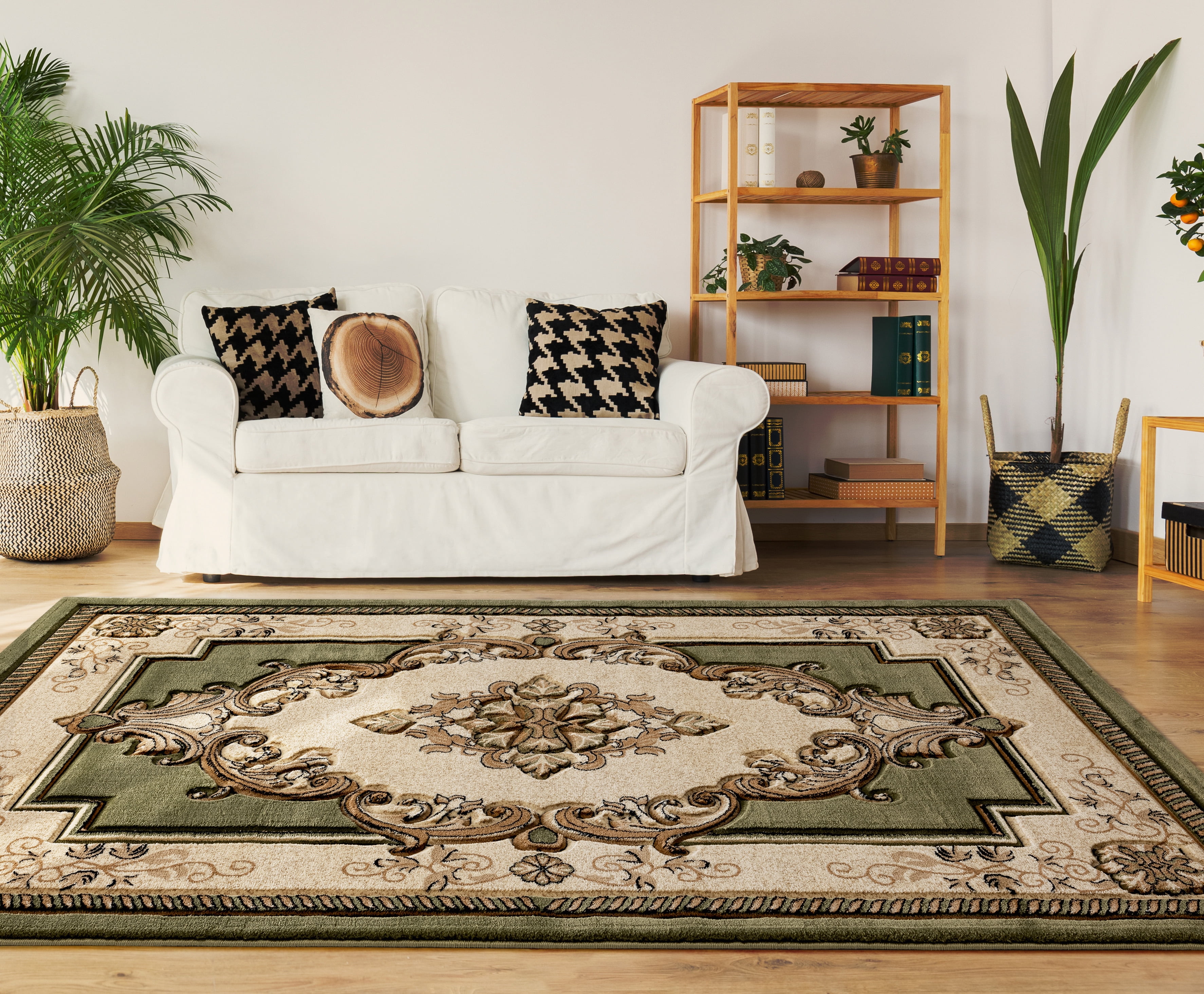 United Weavers Drachma Patras Traditional Medallion Accent Rug, Green, 1'10" x 2'8"