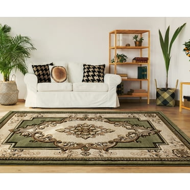 United Weavers Drachma Patras Traditional Medallion Area Rug, Green, 5'3" x 7'6"