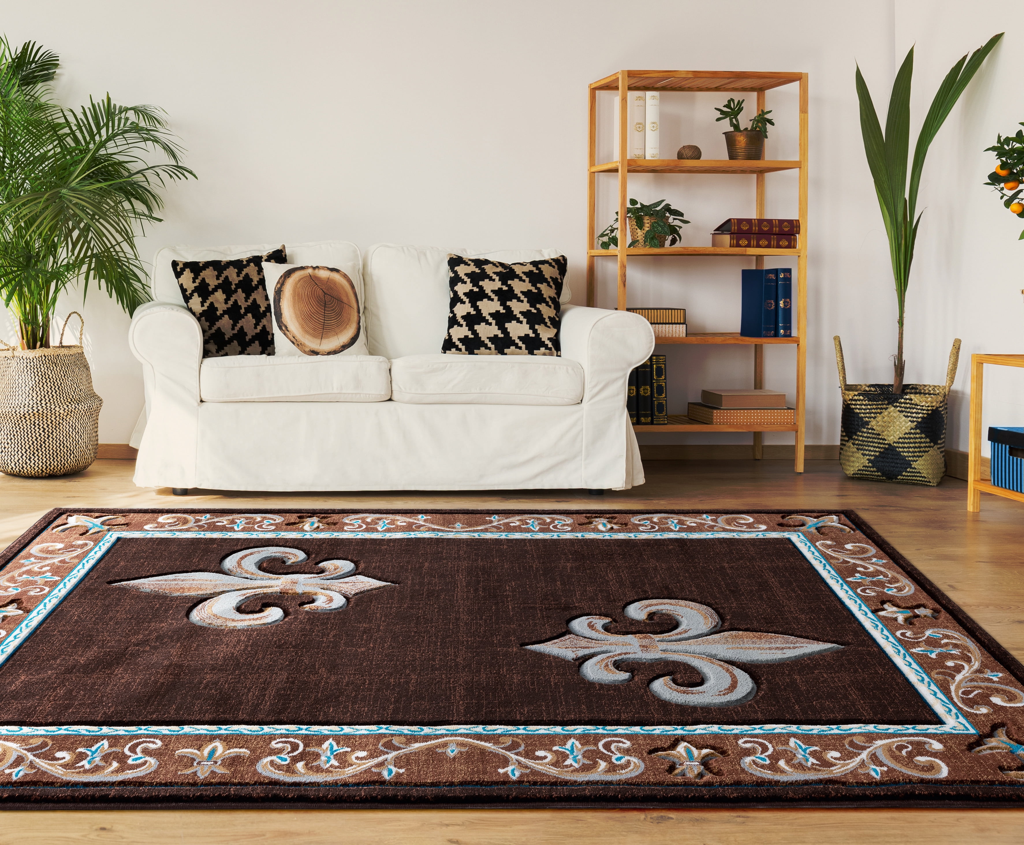 United Weavers Drachma Peleus Transitional Border Accent Rug, Brown, 1'10" x 2'8"