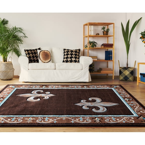 United Weavers Drachma Peleus Transitional Border Accent Rug, Brown, 2'7" x 4'2"