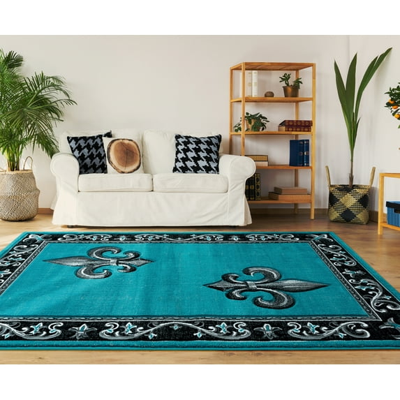 United Weavers Drachma Peleus Transitional Border Accent Rug, Turquoise, 1'10" x 2'8"