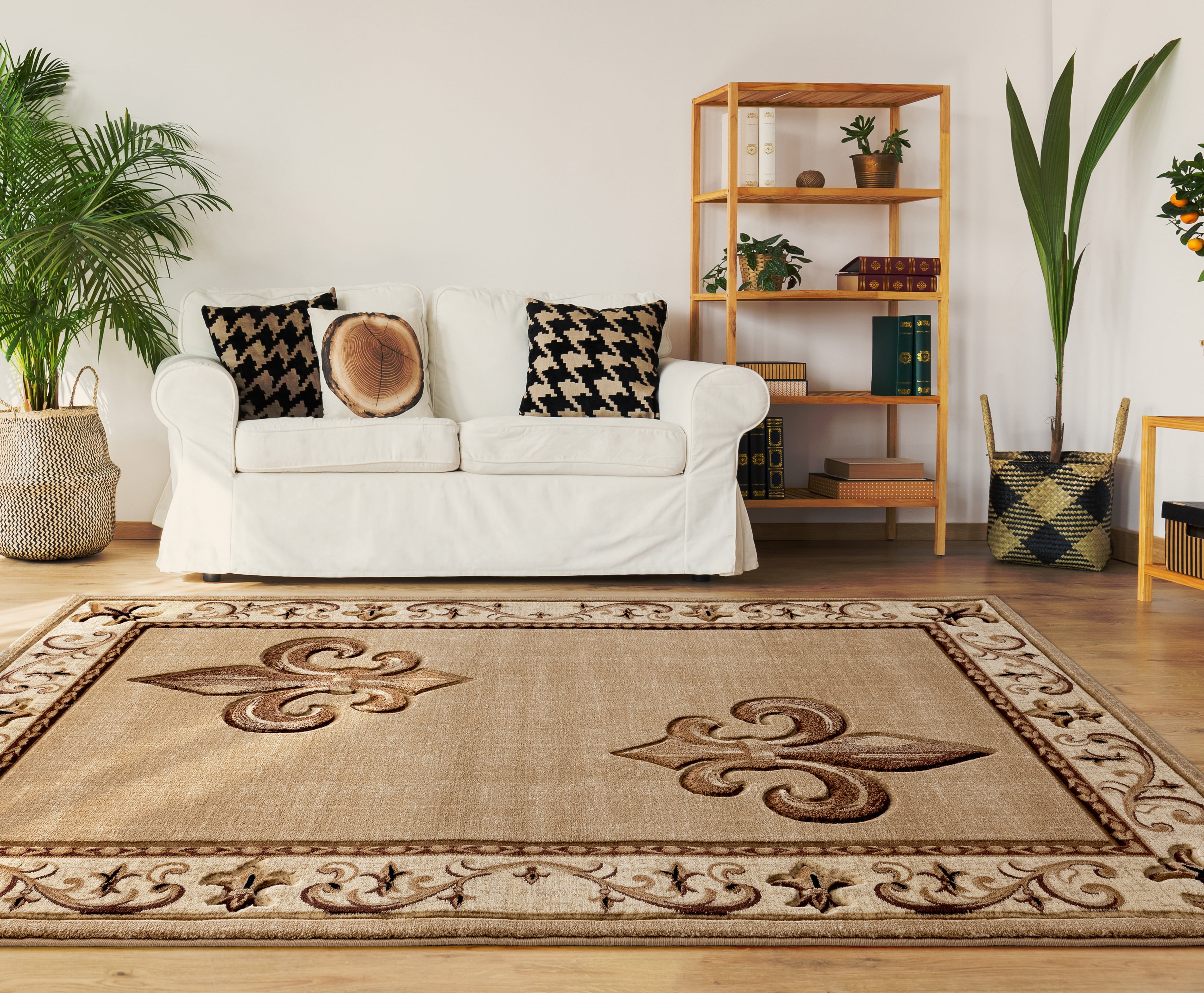 United Weavers Drachma Peleus Transitional Border Area Rug, Beige, 5'3" x 7'6"
