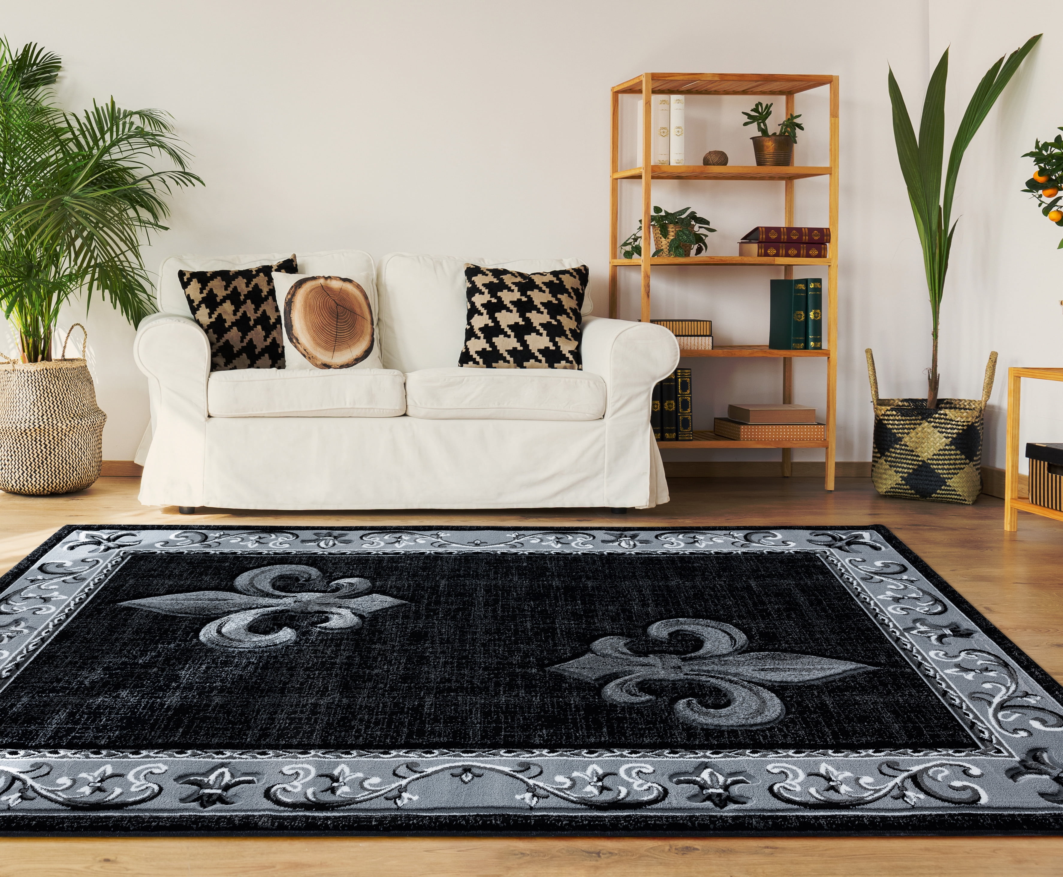 United Weavers Drachma Peleus Transitional Border Area Rug, Grey, 7'10" x 7'10"