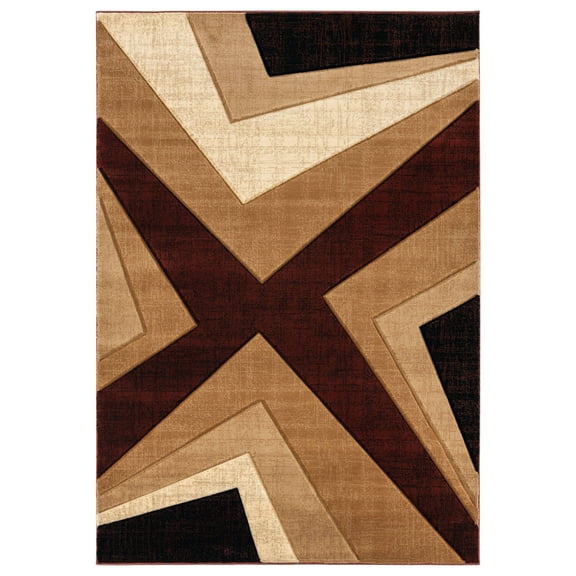 United Weavers Drachma Rimini Modern Abstract Accent Rug, Burgundy, 1'10" x 2'8"