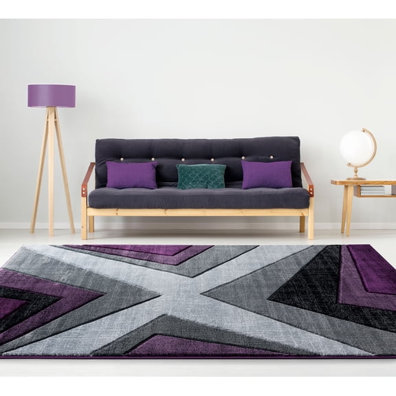 United Weavers Drachma Rimini Modern Abstract Area Rug, Plum, 7'10" x 10'6"