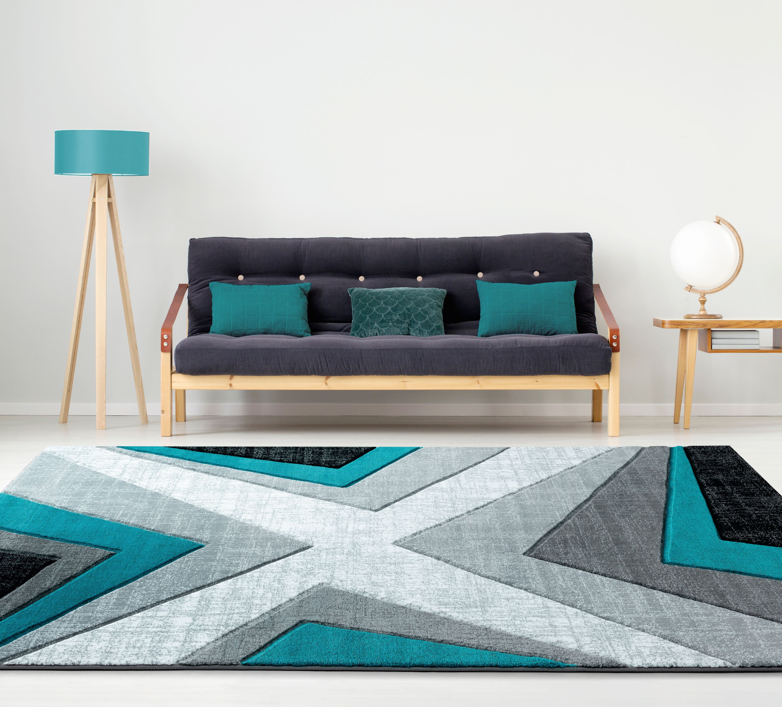 United Weavers Drachma Rimini Modern Abstract Area Rug, Turquoise, 7'10" x 7'10"