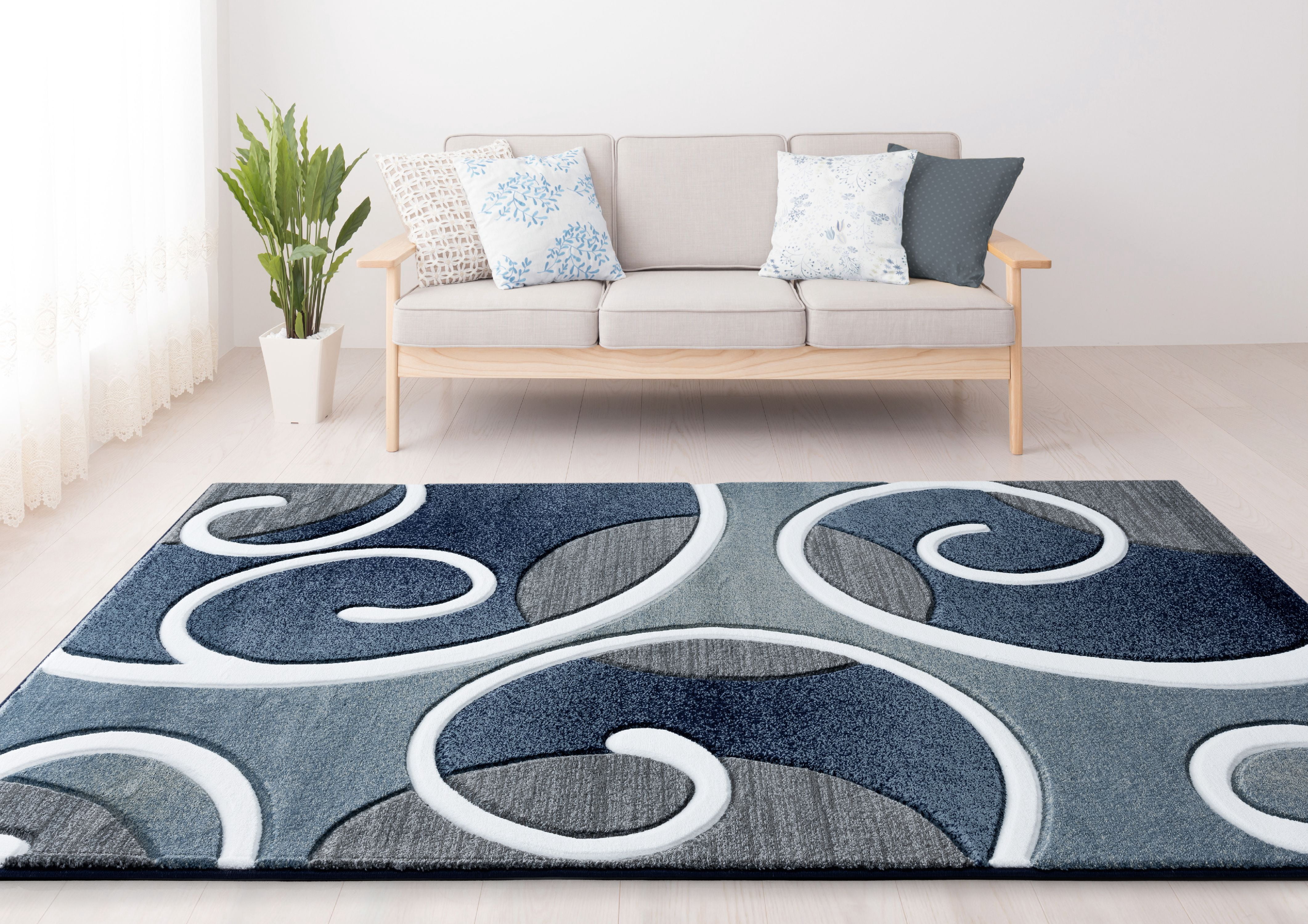 United Weavers Drachma Salona Contemporary Paisley Area Rug, Navy, 5'3" x 7'6"