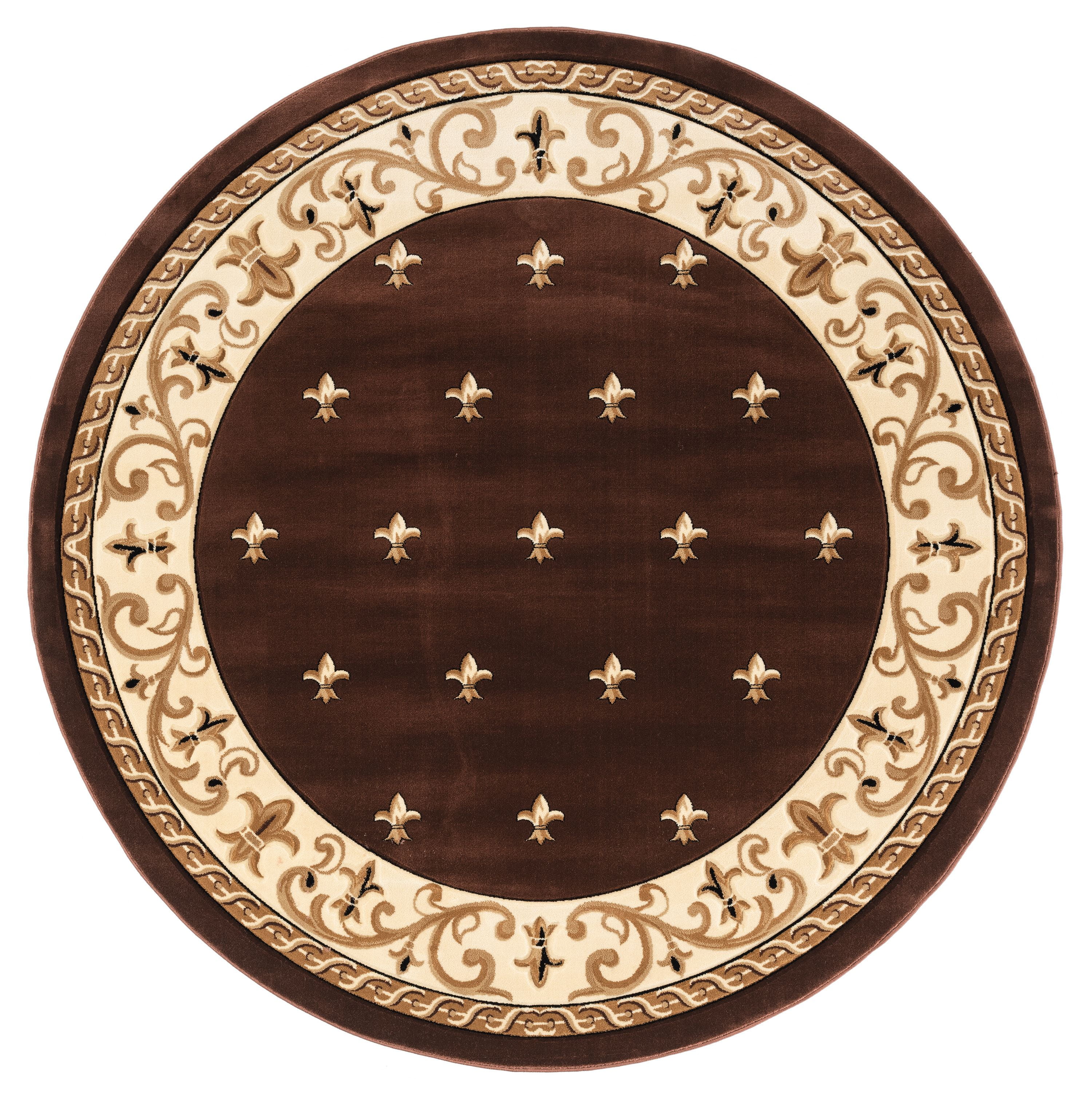 United Weavers Drachma Vesta Transitional Border Area Rug, Brown, 7'10" x 7'10"