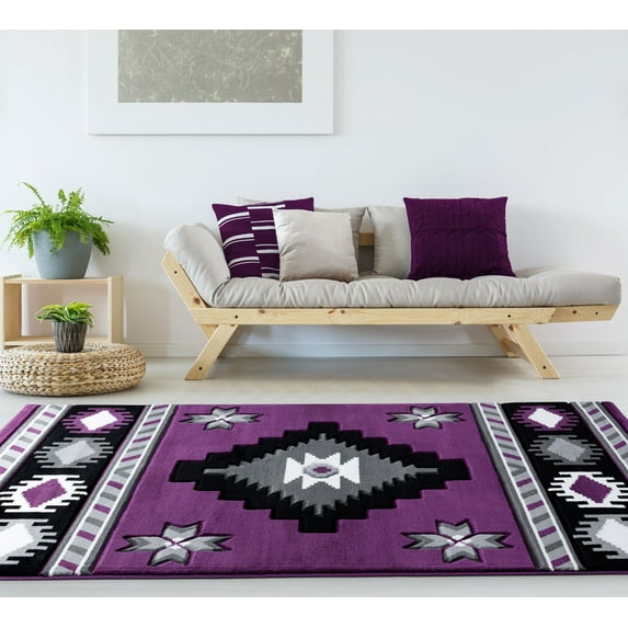 United Weavers Drachma Volos Southwestern Geometric Accent Rug, Plum, 1'10" x 2'8"