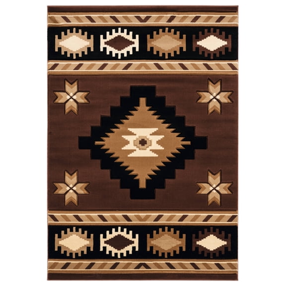 United Weavers Drachma Volos Southwestern Geometric Area Rug, Brown, 7'10" x 10'6"