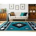 thumbnail image 1 of United Weavers Drachma Volos Southwestern Geometric Area Rug, Turquoise, 7'10" x 7'10", 1 of 5