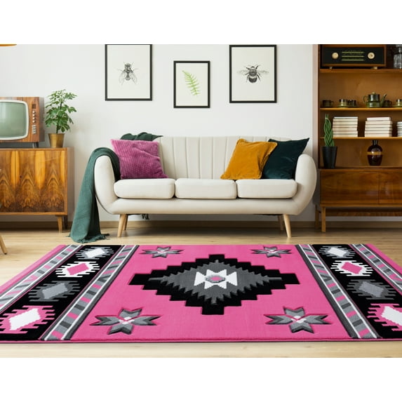 United Weavers Drachma Volos Southwestern Geometric Runner Rug, Pink, 2'7" x 7'4"