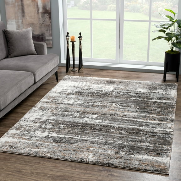 United Weavers Edinson Enzo Modern Abstract Accent Rug, Grey, 1'10" x 3'