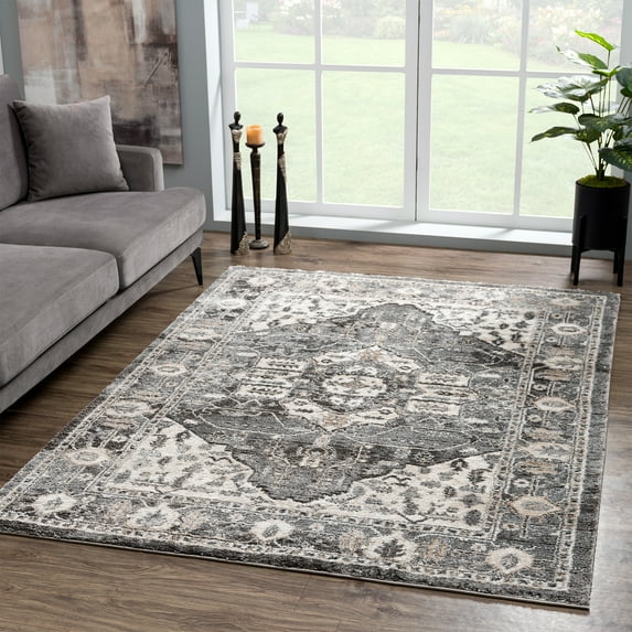 United Weavers Edinson Marlon Transitional Border Area Rug, Grey, 2'7" x 4'2"
