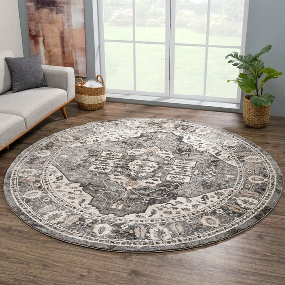 United Weavers Edinson Marlon Transitional Border Area Rug, Grey, 7'11" x 7'11"