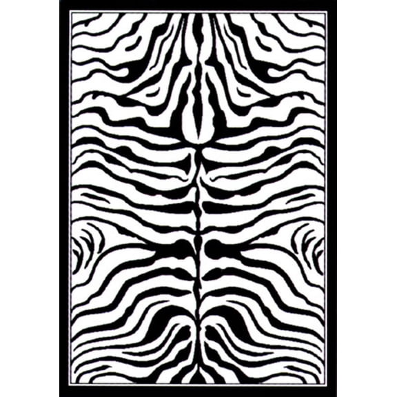 United Weavers Elements Zebra Woven Polypropylene Area Rug, Black/White, 5'3" x 7'2"