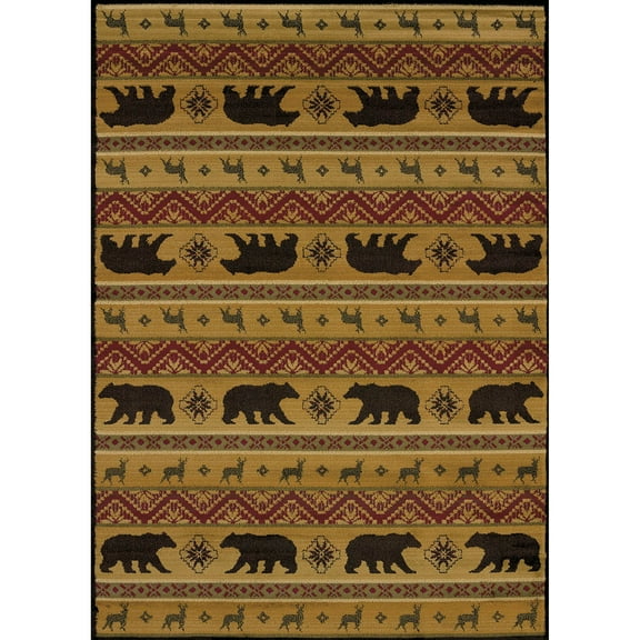 United Weavers Essence Mountain Bear Spice Multi Woven Polypropylene Area Rug