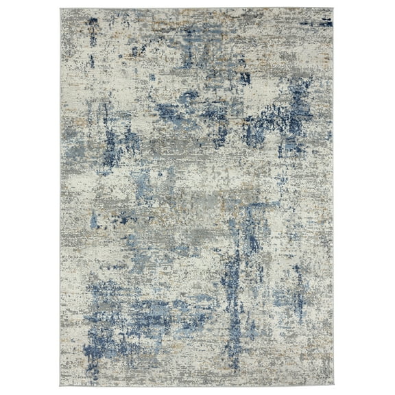 United Weavers Eternity Area Rug 4535 10360 Elixir Blue Static Faded 7' 10 x 7' 10" Round