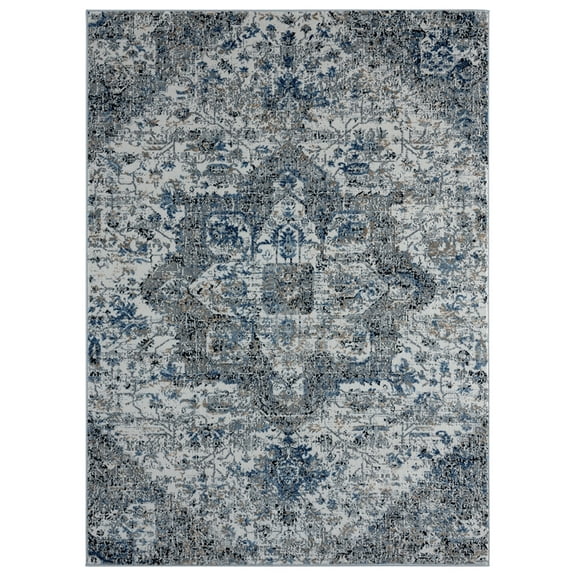 United Weavers Eternity Area Rug 4535 10475 Callisto Beige Medallions Curls 5' 3" x 7' 2" Rectangle