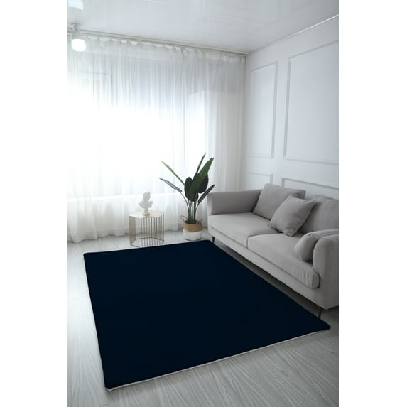 United Weavers Euphoria Naomi Shag Solid Area Rug, Blue, 5’3” x 7’2”