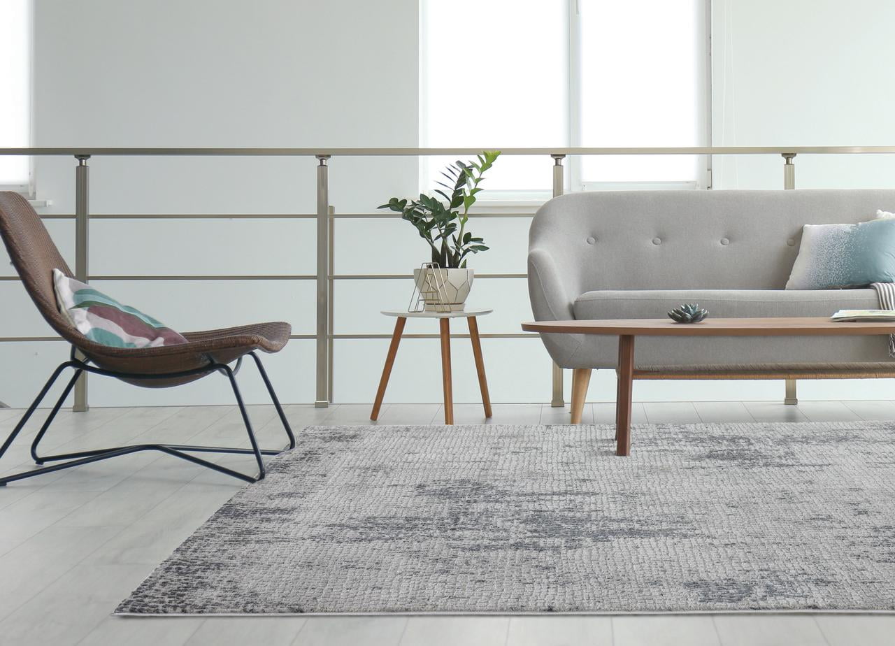 United Weavers Evolution Erebus Transitional Abstract Accent rug, Grey, 1'11" x 3'