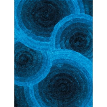 United Weavers Finesse Area Rug 2100 20960 Fluffy Blue Rings Bulbs 1' 10" x 3' Rectangle