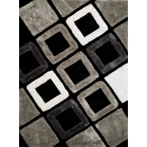 United Weavers Finesse Area Rug 2100 21070 Plush Black Bricks Blocks 7' 10" x 10' 6" Rectangle