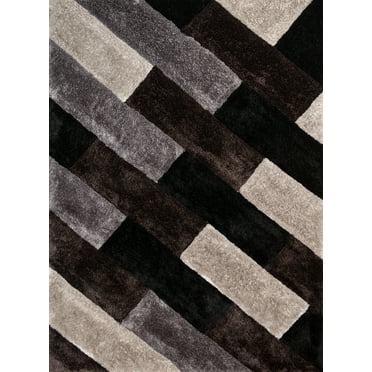 United Weavers Finesse Area Rug 2100 21170 Chichi Black Grate Blocks 1' 10" x 3' Rectangle