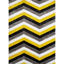United Weavers Finesse Area Rug 2100 21212 Mellow Yellow Chevrons Rows 1' 10" x 3' Rectangle
