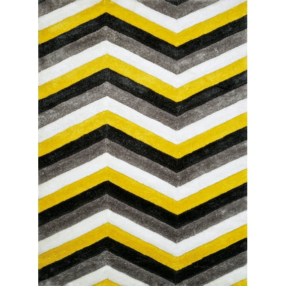 United Weavers Finesse Area Rug 2100 21212 Mellow Yellow Chevrons Rows 1' 10" x 3' Rectangle