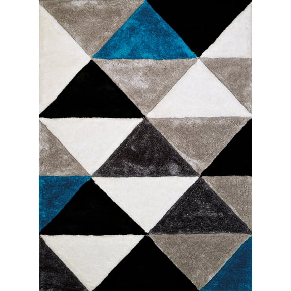 United Weavers Finesse Area Rug 2100 21363 Opulent Aqua Angled Diamonds 1' 10" x 3' Rectangle