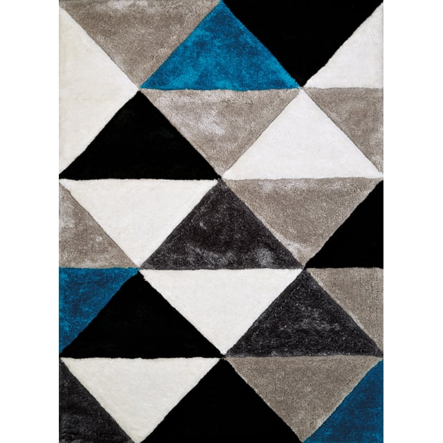 United Weavers Finesse Area Rug 2100 21363 Opulent Aqua Angled Diamonds 7' 10" x 10' 6" Rectangle