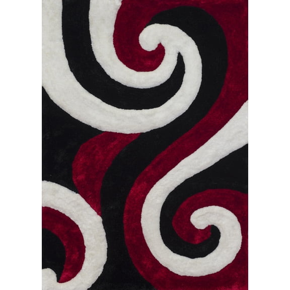 United Weavers Finesse Area Rug 2100 21430 Summit Red Whirls Waves 7' 10" x 10' 6" Rectangle
