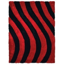 United Weavers Finesse Shag Area Rug 2100 21630 Streamer Red Rows Waves 1' 10" x 3' Rectangle