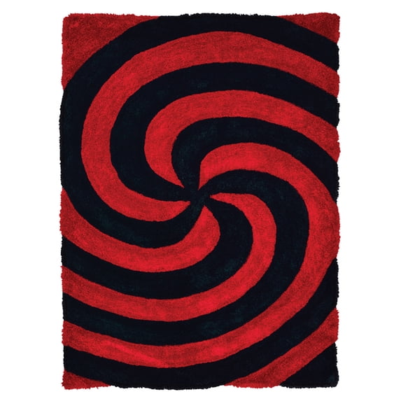 United Weavers Finesse Shag Area Rug 2100 21730 Pinnacle Red Curves Swirls 1' 10" x 3' Rectangle