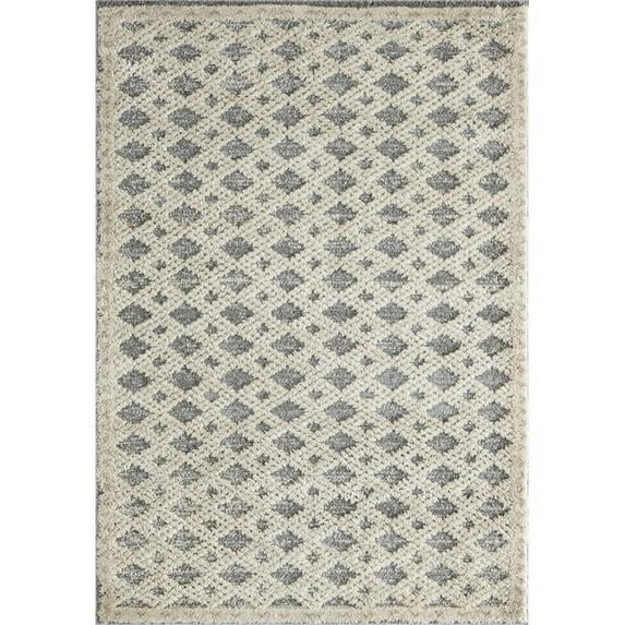United Weavers 2800 90772 58 5 ft. 3 in. x 7 ft. 2 in. Garfield Sensual Carved Rectangle Machine Made Rug, Cream