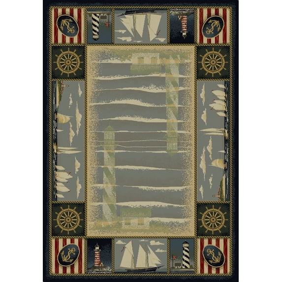 United Weavers Genesis Area Rug 130-40960 Yachtsmen Blue Nautical Sailing 1' 10" x 3' Rectangle