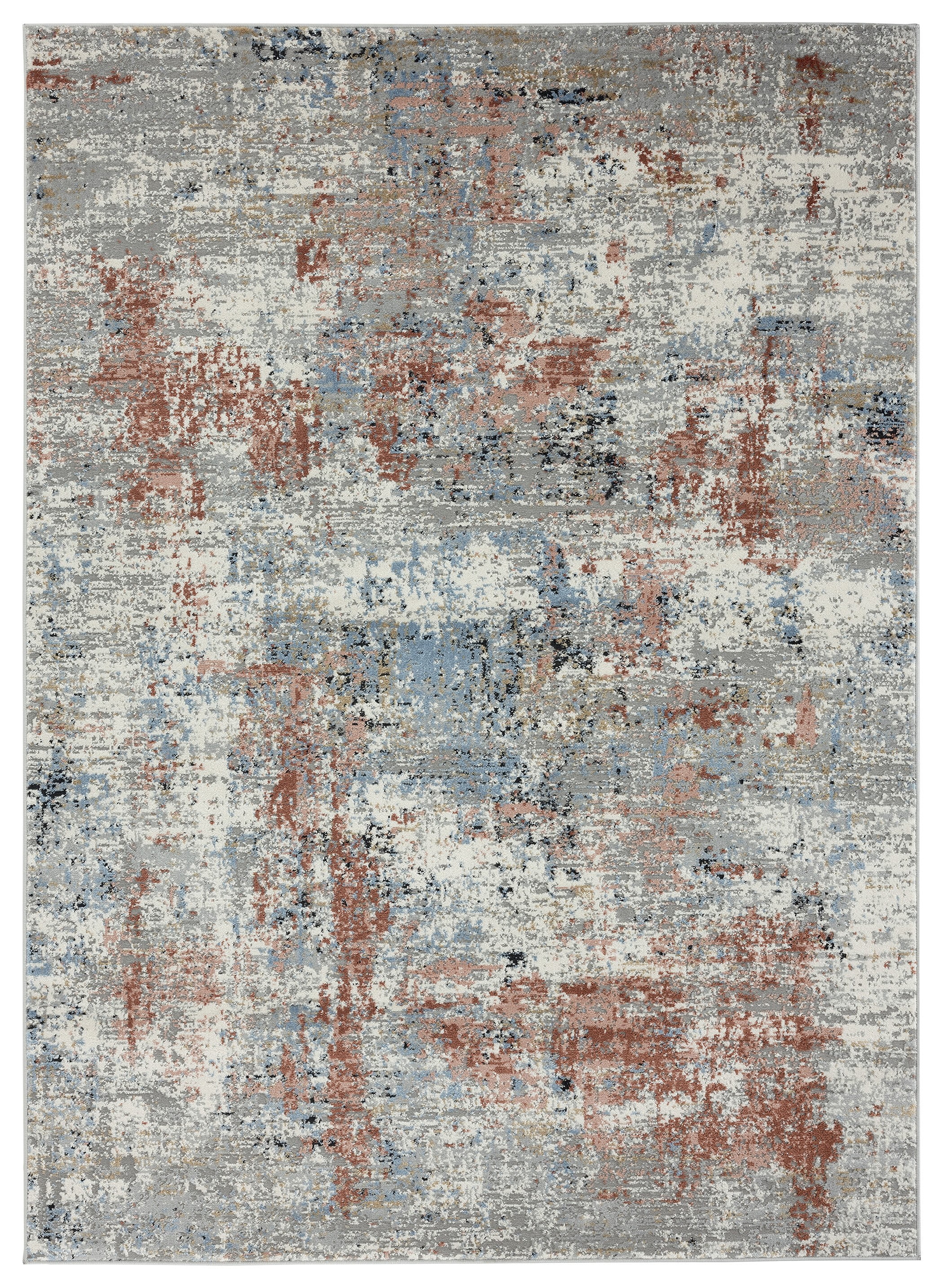 United Weavers Hyperion Calypso Transitional Abstract Round Area Rug, Crimson, 7'10" x 7'10"