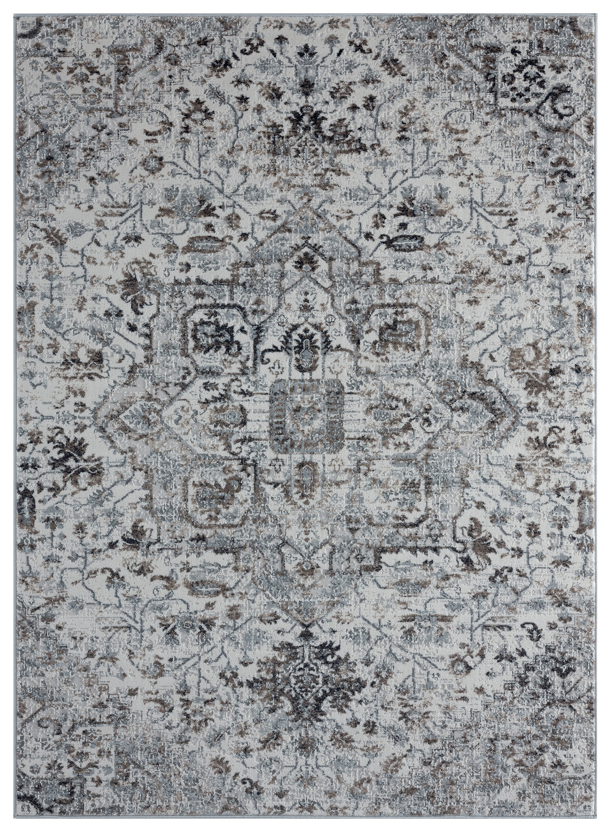 United Weavers Hyperion Sauron Transitional/Traditional Medallion Area Rug, Wheat, 5'3" x 7'2"