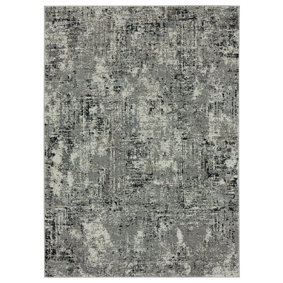 United Weavers Hyperion Telesto Transitional Abstract Round Area Rug, Charcoal, 7'10" x 7'10"