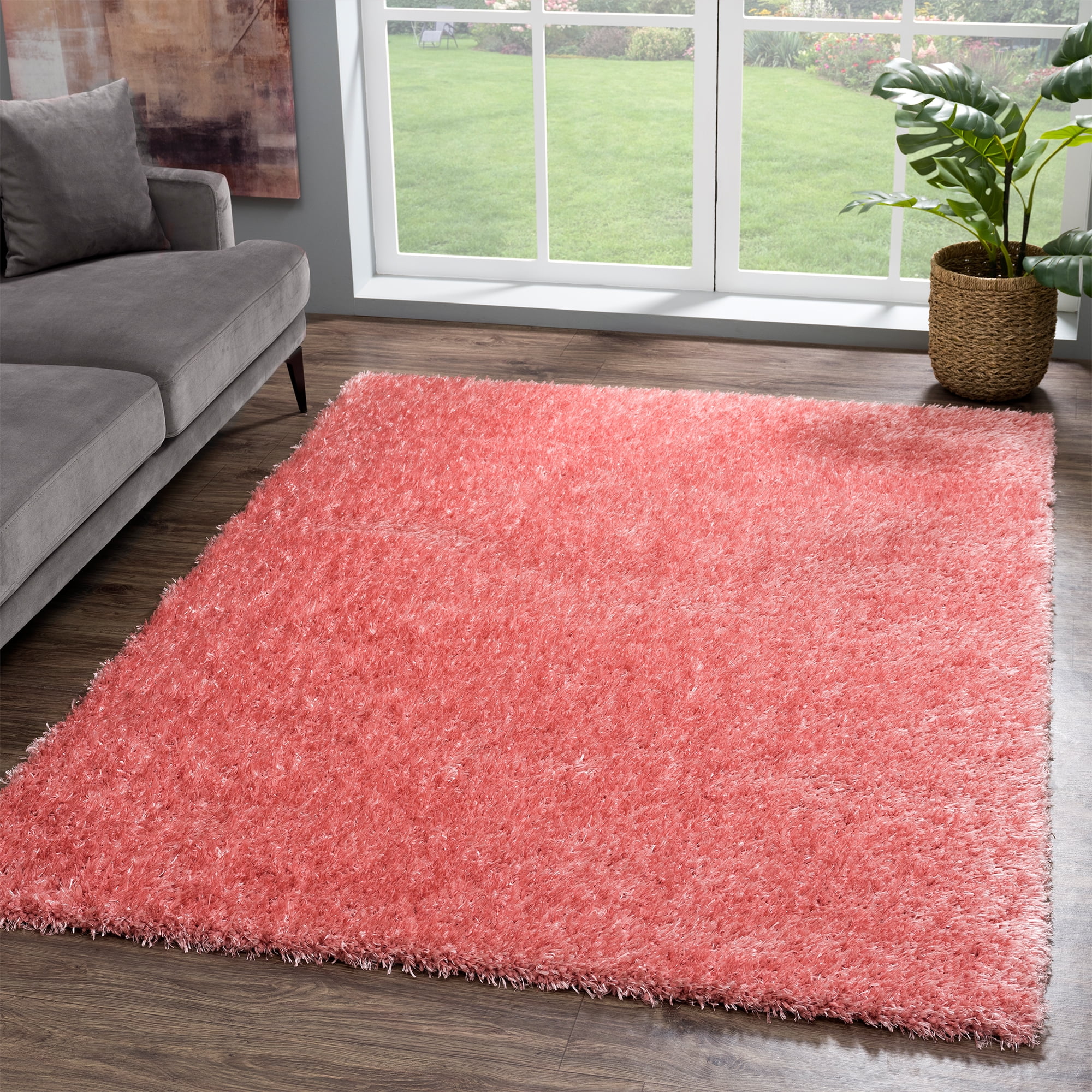 United Weavers Jouri Malak Contemporary Shag Area Rug, Blush, 7'10 x 10'6"